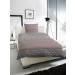 Baumwoll Satin Bettwäsche 155x220 + 80x80 cm in Taupe Grau Streifen
