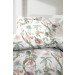 Baumwoll Satin Bettwäsche 135x200 + 80x80 cm in Weiß Grün Flieder