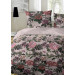 Primera Mako Satin Bettwäsche Blumen135x200 + 80x80 cm in Rosenholz