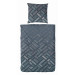 Primera Mako Satin Bettwäsche 155x220 + 80x80 cm in Anthrazit Bleu