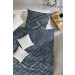 Primera Mako Satin Bettwäsche 155x220 + 80x80 cm in Anthrazit Bleu