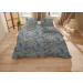 Primera Mako Satin Bettwäsche Palmwedel 155x220 + 80x80 cm in Bleu Grau