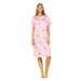 Comtessa Damen Nachtemd 251229 Kurzarm Knopfleiste Rosa 100% Baumwolle 