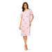 Comtessa Damen Nachtemd 251229 Kurzarm Knopfleiste Rosa 100% Baumwolle 