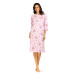 Comtessa Damen Nachtemd 251230 Halbarm Knopfleiste Rosa 100% Baumwolle 
