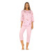Comtessa Damen Schlafanzug Halbarm 7-8 Hose Rosa 100% Baumwolletessa Damen Schlafanzug Halbarm 7-8 Hose Rosa 100% Baumwolle