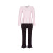 Ringella Damen Schlafanzug 2561213 Nelke Langer Arm Volant 100% Baumwolle