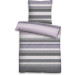 Biberna Castell Biber Bettwäsche Grau Lila Gestreift 135x200 + 80x80 cm