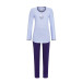 Ringella Damen Schlafanzug 3511209 in Blue Bell Langarm 100% Baumwolle