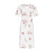 Ringella Damen Nachthemd kurzer Arm Gerbera Rosen Knopfleiste Baumwolle Modal