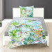 Bierbaum Mako Satin Bettwäsche Tropic Türkis 135x200 mit 80x80 cm