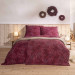 Estella Samt u. Seide Flanell Bettwäsche Paola in Purpur Rot 155x220 + 80x80 cm