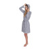 WeWo Damen Badekleid Hauskleid Frottee Kleid Kapuze Grau 36 38 40 42 44 46 48 50 52 54