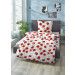Castell Mohnblumen Baumwoll-Satin Bettwäsche 135x200 + 80x80 cm in Weiß Rot