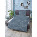 Biberna Melange Flanell Bettwäsche 135x200 80x80 cm in Jeans Blau Sterne