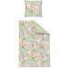 Irisette Mako Satin Bettwäsche Wendeoptik Grün Rosen 135x200 155x220 + 80x80 cm