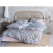 Irisette Mako Satin Bettwäsche Glamour Rosen in Blau 135x200+ 80x80 cm