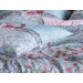 Irisette Mako Satin Bettwäsche Glamour Rosen in Blau 135x200+ 80x80 cm