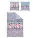 Irisette Mako Satin Bettwäsche Glamour Rosen in Blau 135x200+ 80x80 cm