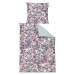 Irisette Mako Satin Bettwäsche Wendeoptik violett grün 135x200 155x220 + 80x80 cm