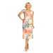 Comtessa Ascafa Damen Sommer Kleid ohne Arm Koralle Bunt 