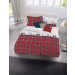 fleuresse Biber Bettwäsche Davos Rot mit Katzen 135x200 + 80x80 cm