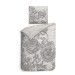 Heckett Lane Mako Satin Bettwäsche Dimont 135x200 80x80 cm Grau Blumen