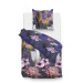 HnL Refined Satin Bettwäsche Dona Blumen 100% Baumwolle 135x200 + 80x80 cm in Violett