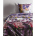 HnL Refined Satin Bettwäsche Dona Blumen 100% Baumwolle 135x200 + 80x80 cm in Violett