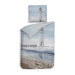 Heckett Lane Mako Satin Bettwäsche Fraya 135x200 oder 155x220 cm Blue Strandmotiv