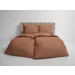 HnL Flanell Bettwäsche Uni Melange 135x200 155x220 cm Brick Red
