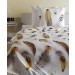 HnL Flanell Bettwäsche Lopez Federn 100% Baumwolle 155x220 + 80x80 cm in Gelb Bunt