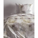 ZoHome Satin Bettwäsche Nakul Pfauenfeder 100% Baumwolle 135x200 + 80x80 cm in Natur grau