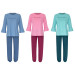 Moonline Damen Schlafanzug Parda langer Arm Volant Baumwolle grün blau rosa S M L XL 36 38 40 42 44 46 48 50