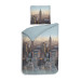 HnL Flanell Bettwäsche Hayden in Himmel Blau 135x200 + 80x80 cm Skyline City