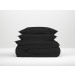 ZoHome Baumwolle Satin Bettwäsche Satinado 135x200 oder 155x220 cm Night Black
