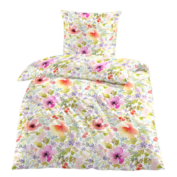 Kinzler Seersucker Bettwäsche Juna 155x220+ 80x80 cm Bunt