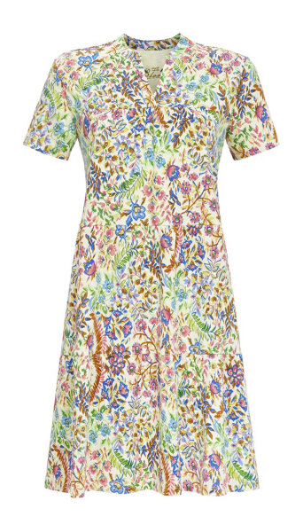 Ringella Bloomy Damen Nachthemd kurzer Arm Vanille Gr. 38 S Muster