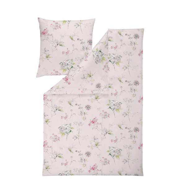 Estella Mako Satin Bettwäsche Letizia in Rosa 135x200 80x80 cm