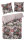 Primera Mako Satin Bettwäsche Blumen 155x220 + 80x80 cm in Rosenholz