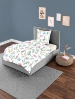 Bierbaum Seersucker Bettwäsche 135x200 80x80 cm Botanical Pastell