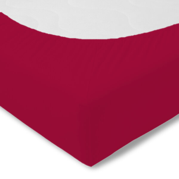 Kneer Edel Zwirn Jersey Spannbettlaken Q20 Rubin 90-100 x 200 cm