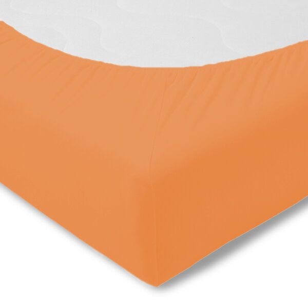 Kneer Spannbettlaken Q25 Easy Stretch Jersey Orange 90-100 x 190-220 cm