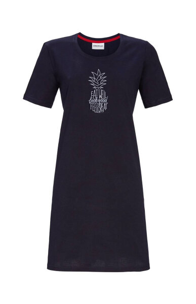 Ringella Damen Nachthemd Kurzarm Dark Navy Gr. 38 S Muster