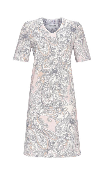 Ringella Damen Nachthemd Kurzarm Orchid Cream Gr. 38 S Muster