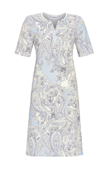 Ringella Damen Nachthemd Kurzarm Powder Blue Gr. 38 S Muster