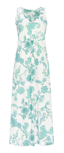 Ringella Damen Nachthemd ohne Arm Wadenlang Perlweiß Gr. 38 S Muster