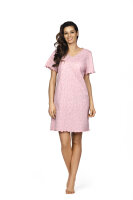 Comtessa Premium Nachthemd Damen kurzer Arm soft rosa Gr....