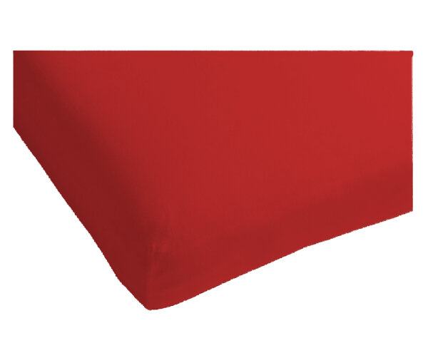 HnL Perkal Topper  Spannbettlaken Rot 90x200 cm