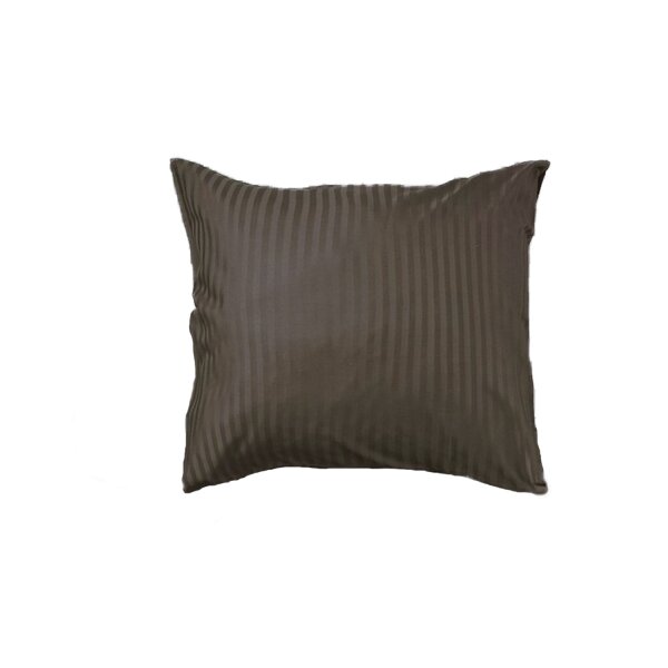 HnL Mako Satin Streifen Kissenbezug 80x80 cm Braun